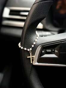 1 pieza Colgante de bola con forma de corazón de strass para espejo retrovisor de coche, accesorio de coche para mujer, decoración de coche - A - Ver 11