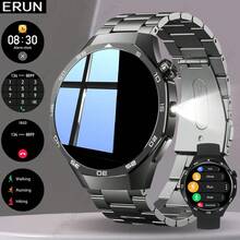 ERUN Unisex Smart Watch - Wireless Call/Text/Multiple Sports Modes/Remote Camera/Fitness Tracker, Compatible With Android And IOS Systems, USB Charging, Alloy Case/Silicone Strap, Fashionable Modern, Clear Screen Display, Perfect Gift For Men/Women/Lovers/Parents. - View 2