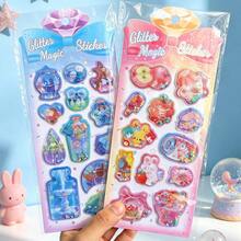 Dreamy Glitter Shaker Stickers, Cartoon 3D Crystal Decals, Scrapbook Decoration Stickers - 彩色 - 查看 4