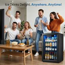 PLENTORA Beverage Refrigerator, 3.3 Cu.Ft Mini Fridge With Glass Door & Air Cooling, And Electronic Temperature Control For Beer, Wine, Soda, Compact Drink Fridge For Home, Office, Bar - US B Type Plug(110-127V) - View 7