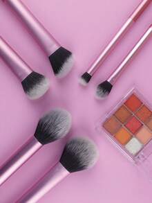 A Professional Makeup Brush Set-Including Brushes For Loose Powder, Blush, Contour, Eyeshadow, And Highlighter-To Help You Create A Flawless Look (Selected At Random). - Pink - View 7