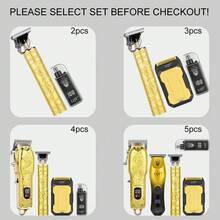 LQT Professional Hair Cutting Tool Kit (5pcs/4pcs/3pcs/2pcs), Cordless Hair Clipper Set, Beard Trimmer, Razor And Ear/Nose Hair Trimmer, USB-C Charging, With Limit Combs, Suitable For Personal, Home And Barber Use, Ideal Men's Gift, Father's Day Gift - View 5