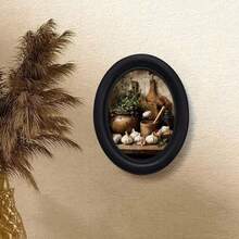 3D Flat - 1 個 3D 復古風格相框牆飾,湖畔芭蕾兔子設計(尺寸 4.16 X 5.25 英吋),照片轉印,適用於客廳、臥室、廚房或農舍家居裝飾,無需鑽孔 - 21 - 查看 7