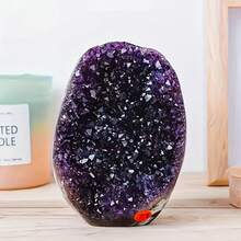 1pc AA+ Grade Natural Amethyst Cluster With Crystal Sprouts, Perfect For Crystal Display And Collection, Natural Earth Beauty, Excellent Home Decor Choice, Suitable For Valentine's Day, Christmas And Other Occasions, Also A Great Gift, Including Crystal Gifts For Parents - Purple - View 11