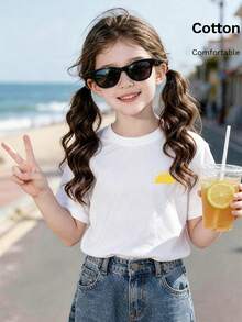 T-shirt décontracté à manches courtes avec imprimé slogan de plage pour fille préadolescente, style vacances, décontracté pour le quotidien, les vacances, les voyages et la plage - Blanc - Voir 4
