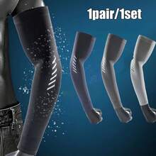 1 Pair WRELS Men's Cooling Arm Sleeves / 1 Set Arm Sleeves + Face Mask Combo, Lightweight Breathable Quick-Dry Elastic UV Protection Sports Compression Sleeves - Multicolor - View 13