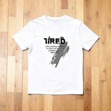 Camiseta Hombre Verano: Cuello Redondo Manga Corta Estampado Sencillo, Cómoda Transpirable, Ideal para Trabajo y Uso Diario, - Blanco - Ver 2