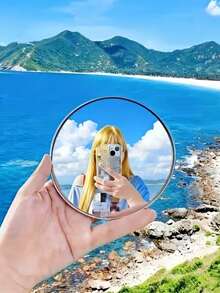 Essential Travel Photography Small Round Mirror, Suitable For Photo Scenes, Large And Small Sizes Available, Comes With Convex Lens For Wide-Angle Shots, Great Gift For Friends Traveling, Selfie Tool, Portable Equipment - Multicolor - View 5
