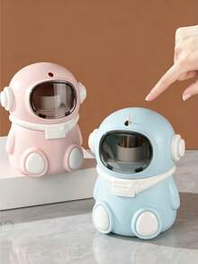 1pc New Astronaut Automatic Pop-Up Toothpick Holder, Creative Cartoon Toothpick Tube For Home, Press To Dispense, Automatic Rebound Retrieval, Dust-Proof Sealed Anti-Dust, Thick Anti-Crack, Rounded Edges For Hands, Cute Astronaut Design, Macaron Multi-Color Options, Yellow Pink Blue Versatile Home Decor Style, Kitchen Dining Table Placement, Living Room Coffee Table Storage, Restaurant Commercial Use - Multicolor - View 7