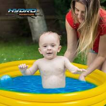 Inflatable Round Children's Swimming Pool 157 X 25 Cm With 3 Rings For Outdoor Use - Yellow - View 5