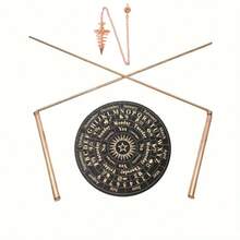 Kit de 4 piezas de varillas de cobre para radiestesia - Varillas de adivinación para la búsqueda de fantasmas - Kit de inicio perfecto para principiantes en la brujería - Fondo plano + oro rosa + esfera negra - Ver 1