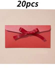 20pcs Colorful Envelopes, Creative Premium European Style Envelopes With Bow, Thickened Pearl Paper, Long Envelopes - Regular Model - View 17