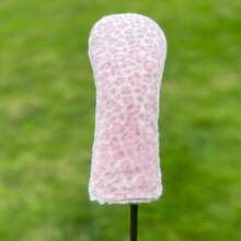 1PC Light Pink Plush Leopard Print Golf Head Covers, Fits Driver, Fairway Wood And Hybrid Clubs, Universal Design For Men & Women Golfers, Durable & Stylish Golf Club Protective Covers - Multicolor - View 8