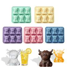 6 Mini Highland Cow Silicone Ice Trays, Cute 3D Ice Molds, Perfect For Drinks, Parties, And Gifts - View 8