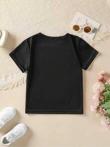 Cotton T-Shirt For Boys And Girls, Casual T-Shirt With Vintage Design Commemorating The 250th Anniversary Of The Independence Of The United States From 1776 To 2026, In Black. - 黑色 - 查看 3