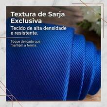 Gravata de sarja fosca, uma gravata versátil adequada para o trabalho, entrevistas e casamentos. - Azul Royal - Visão 3