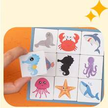 1 Set Animal & Plant Shadow Matching Cards, Children's Shadow Finding Puzzle, Fruit Vegetable Animal Recognition Focus Early Education Toy - Multicolor - View 4