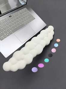 One-Piece Cloud Keyboard Wrist Rest, High-Density Polyurethane Memory Foam Material, Non-Slip Base, Ergonomic Design, Built-In Doll Holder, Suitable For Home Office, Computer, Laptop, Gaming Use - View 5