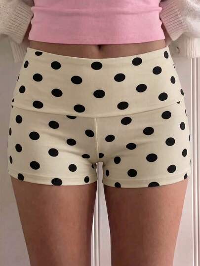 Damen Sommer Y2K Stil Polka Dot Muster Shorts, perfekt für Schulanfang, Streetstyle, tägliche Pendelfahrten und lässige Heimkleidung