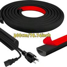 2M/3M Curved Anti-Crush Floor Cable Cover, Self-Adhesive Power Extension Cord Cable Management Tray, Cable Protector, Home Wire Organizer - A - View 13