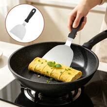 1/2Pcs Multipurpose Flat Top Grill Scraper, Rustproof Stainless Steel Cooking Spatula For Teppanyaki Outdoor Barbecue And Kitchen Cooking - - - View 3