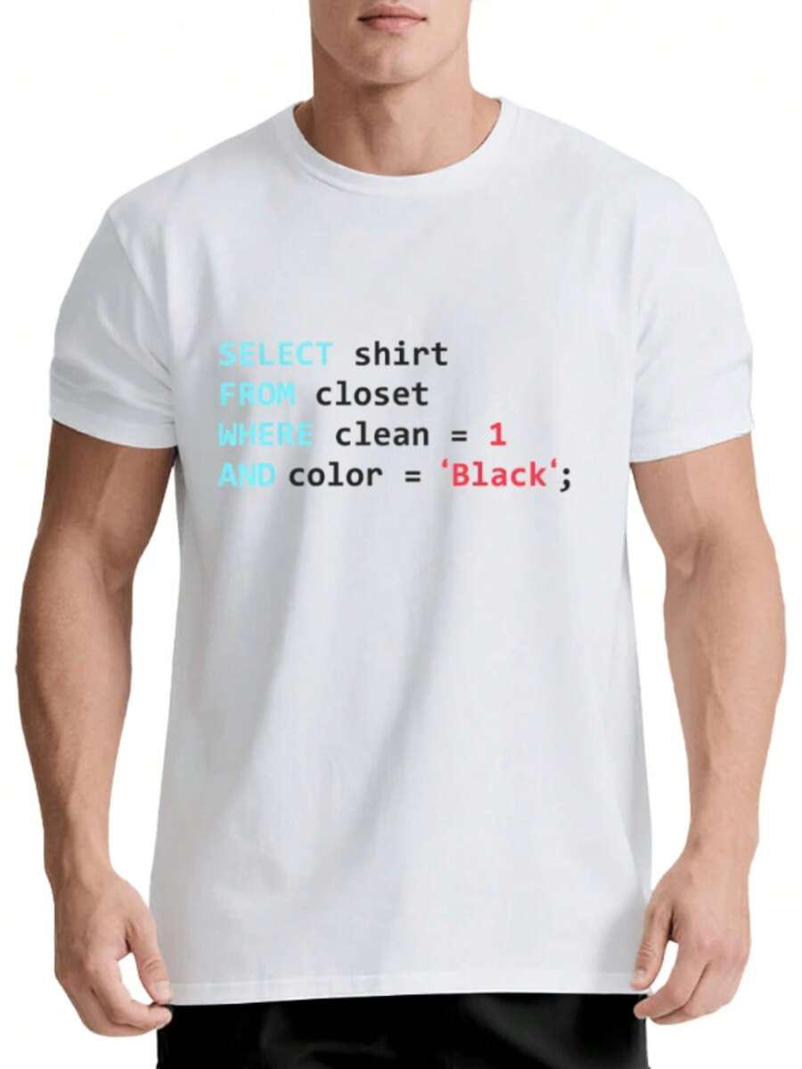 SQL Programmer Query Geek Database Coding T-Shirt - White - View 1