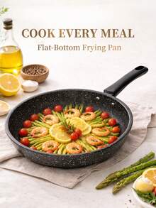 1pc Non-Stick Frying Pan, Premium Maifan Stone Coating, 4.7 Inch And 10 Inch Granite Flat Bottom Pan Set, Suitable For Induction And Gas Stoves, Heavy Duty Egg/Omelet/Steak Pan, Ideal For Stir-Frying And Grilling, Durable And Even Heating Kitchen Cookware, Perfect Gift - View 7