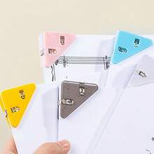 3pcs Random Color Creative Multifunctional Triangle Clips, Paper & Document Storage Clips, Anti-Curling Triangle Clips, Suitable For Books, Notebooks, Bills. Multi-Purpose, Suitable For Office, Study And Home - Multicolor Random - View 6