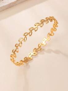 1/6/12 piezas Juego de brazaletes de acero inoxidable dorado, apilables, adecuados para uso nocturno y diario de mujeres, regalo perfecto para mamá y amigas - Dorado - Ver 7