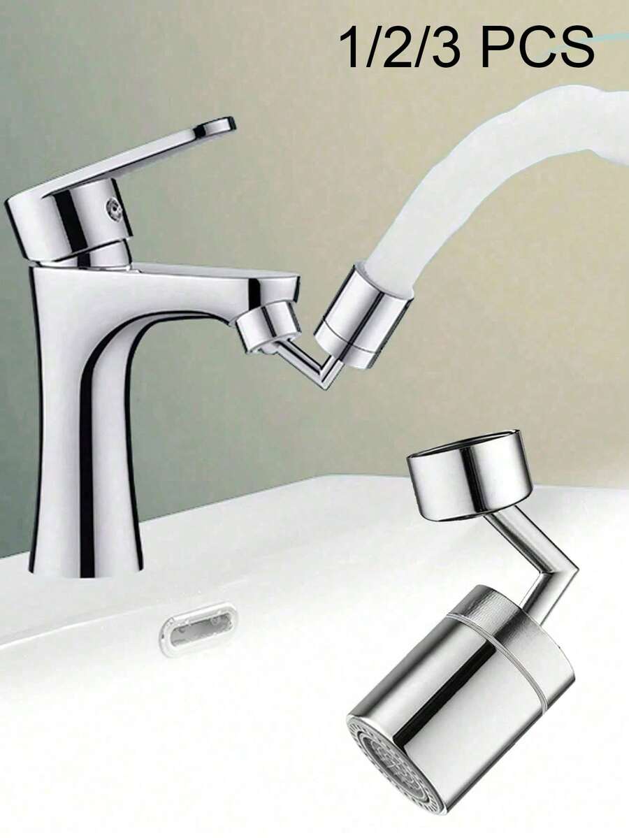 1/2/3PCS New Dual-Mode Kitchen Faucet Spray Head Filter, 360° Adjustable Swivel Splash-Proof Faucet Nozzle Aerator, Kitchen Sink Faucet Aerator, Kitchen Supplies, Kitchen Accessories, Kitchen Tools - Multicolor - View 1
