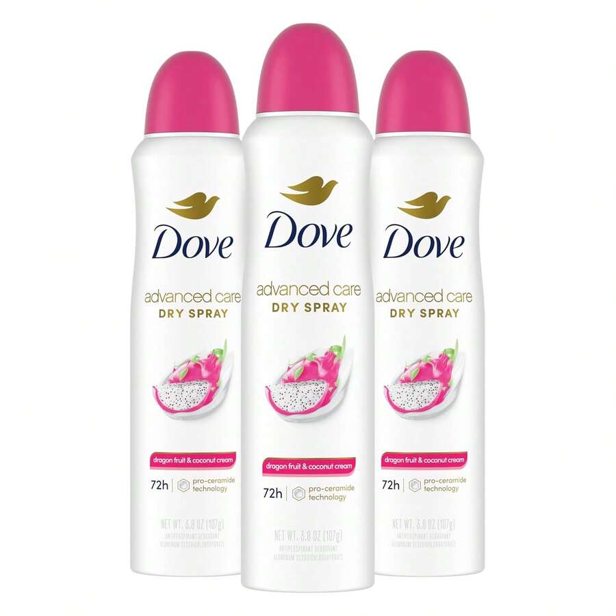 Dove Advanced Care Antiperspirant Deodorant Spray For Women 3 Pack Dragon Fruit & Cream 72 Hour Sweat And Odor Protection 3.8oz-Father's Day LLIK - 1 - 查看 1
