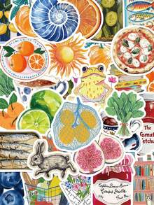 50pcs Retro Stickers Student Prizes Desktop Decoration Stickers - Multicolor - View 1