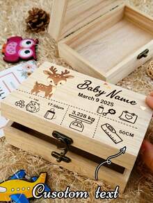 Caja de recuerdos personalizada, Caja de recuerdos con texto personalizado, Caja de almacenamiento de madera personalizada, Caja de recuerdos personalizada, Patrón de animal lindo, Caja decorativa personalizable, Caja de madera, Caja de recuerdos para vacaciones, Regalo de cumpleaños, Aniversario, Decoración del hogar, Regalo único, Dormitorio, Hogar, Amigos - Multicolor - Ver 5