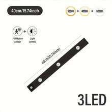 Guanova 1pc LED Motion Sensor Light, 3 Color Light Switching, USB Rechargeable, Wireless, Cordless, No Wiring Required, Self-Adhesive Portable Installation, Button Control, Adjustable Brightness, Suitable For Kitchen, Bedroom, Closet, Cabinet, Stairs, Wall, Decorative Scenes: Kitchen Lighting, Kitchen Decoration, Battery Capacity: 150mAh, 200mAh, 300mAh, 400mAh, 500mAh. - Cat's Eye Light - Three Color Temperatures - View 13