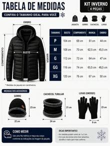 Winter Kit: Jacket, Puffer, Hat, Scarf, Gloves - Comfortable - Black - View 7