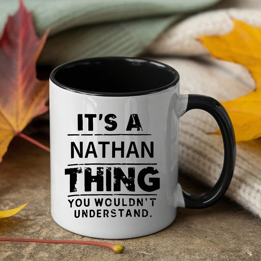[Se envía en 24 horas desde México]Taza de cerámica Nathan Thing' con diseño innovador, audaz y elegante - Adopta tu estilo único, segura para usar en lavavajillas o como regalo para otros. - Imagen 1 pieza - Ver 1