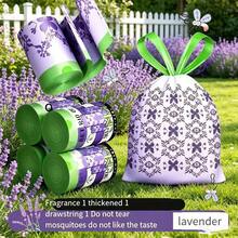 100 Stücke lavendel-duftende Zugband-Mülltüten, extragroß, dicker, Mehrzweck Hochdichte Polyethylen Einweg-Geruch-abweisende Müllbeutel für Küche, Bad, Schlafzimmer, Wohnzimmer, Toilette - Verschiedenfarbig - Übersicht 11