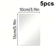 Flexible Self Adhesive Acrylic Mirror Wall Stickers 5Pcs Square Cuttable Non Glass Reflective Thickened Removable No Residue Easy Install Renter Friendly Personalized DIY Home Decor Wedding Table Bedroom Kitchen Dorm Graduation Housewarming - Silver - View 15