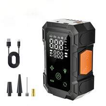 Compresor de Aire & Bomba Infladora 140 PSI Compresor de Aire para Coche, Bomba Infladora de Neumáticos Digital, Bomba Infladora Portátil para Coche Adecuada para Coche Motocicleta Luz LED Bomba de Neumáticos Compresor de Aire & Bomba Infladora, Bomba de Neumáticos 1500mAh - Negro - Ver 11
