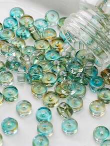 beadia 30-60g Perles d'espacement en verre transparent bicolore de 6mm, perles d'espacement de diverses couleurs pour la fabrication de bijoux DIY bracelets colliers boucles d'oreilles - perle - Voir 5