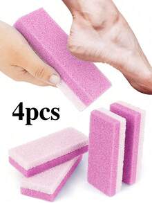 1/4pcs Pink Professional Foot Pedicure Pumice Stone Exfoliating File For Removing Foot Calluses And Dead Skin,Rubbing Board,Exfoliating Tool,Double-Sided Foot File,Grinding Stone,Foot Scrubber,Used For Household Personal Cleaning And Foot Care Tools - Pink - View 8