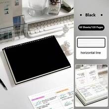 B5 Notebook With 60 Sheets/120 Lined Pages, Detachable Blank Pages, Office And Study Notebook With Grid, Student Draft Notebook, Diary Notebook. - Apricot - View 9