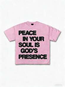 ART OF GOD ON DISPLAY, Custom Graphic Tees For Men - Men's Tees. Casual And Stylish Summer Short-Sleeve Tees Made Of 100% Cotton - 粉色 - 查看 1