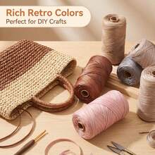 1 Roll 165g Premium Faux Leather Cord, Soft And Flexible Material, Suitable For DIY Bags, Shoes, Crochet And Knitting Crafts - Artificial Leather Thread - View 2