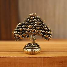 1pc Antique Gold Money Tree, Solid Wealth-Bringing Ingot Tree, Vintage Tea Pet Small Ornament, Handmade Craft Small Statue, Creative Collectible, Best Gift - Multiple Styles - View 3