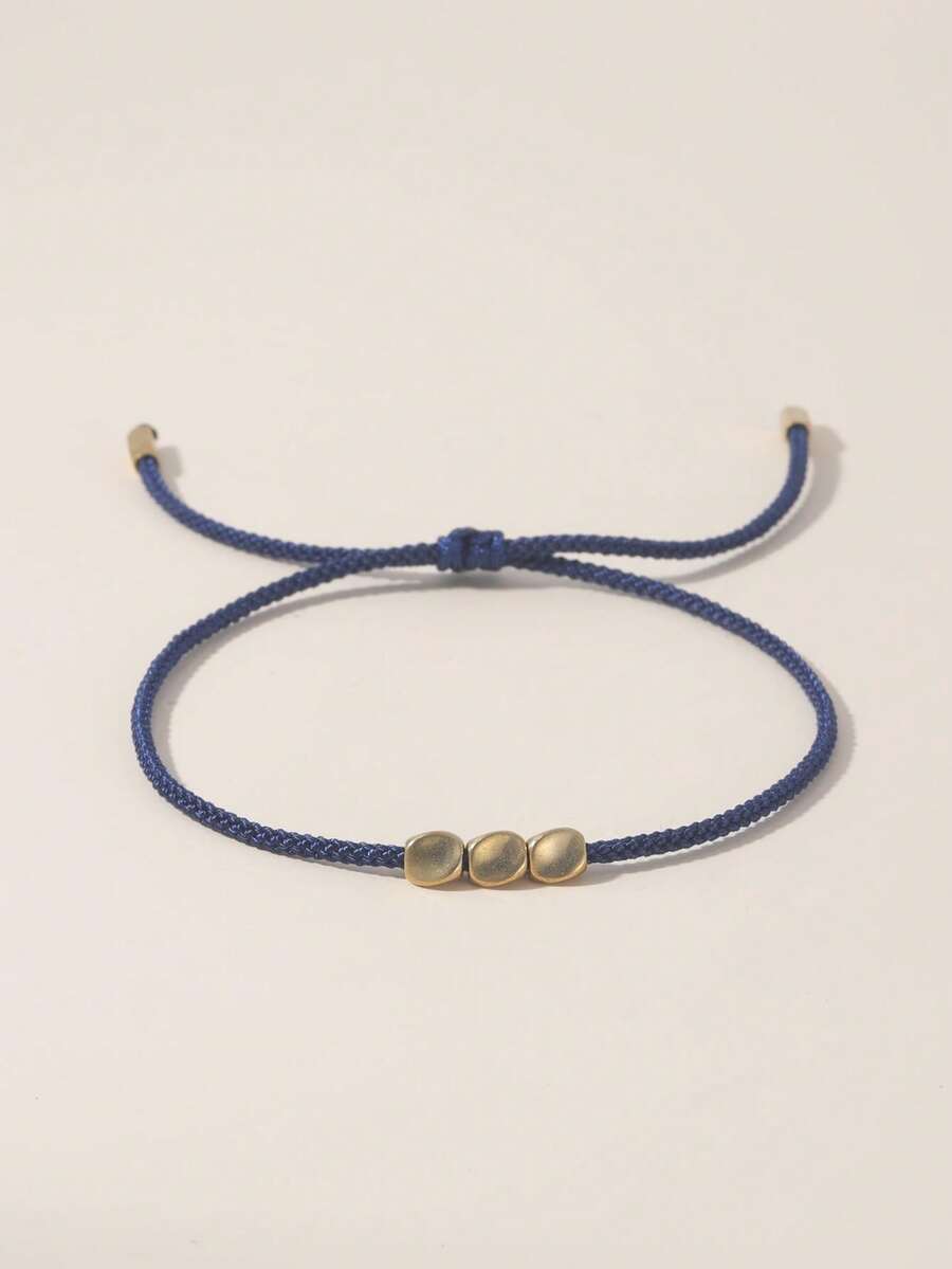 YAUKIA Pulsera de Piedra Natural Boho Creativa, Trae Paz al Entorno, Joyería Minimalista de Verano para Yoga y Meditación - Azul Marino - Ver 1