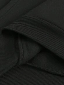Classic Men's Hoodie With Adjustable Drawstring And Kangaroo Pocket. - 黑色 - 查看 5
