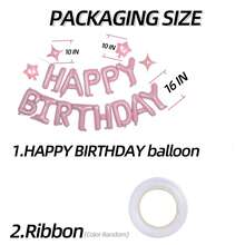 kumozawa 13/15/18 piezas Globos de Feliz Cumpleaños de 16 pulgadas en color rosa, Globos decorativos, Globos para fiestas, Globos de decoración de fondo para fiestas de cumpleaños, Globos de Feliz Cumpleaños - Rosa - Ver 12