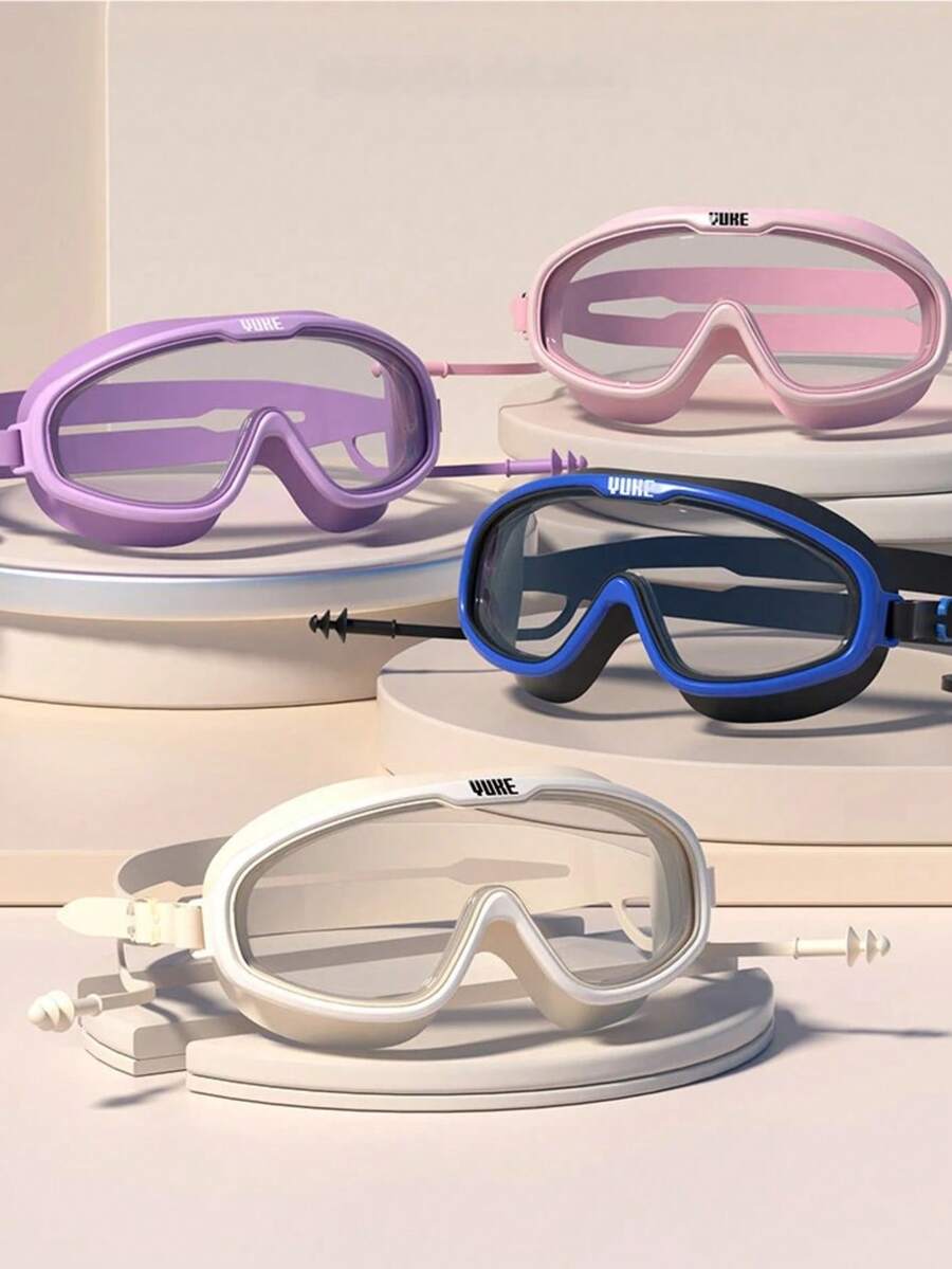 YUKE Large Frame Swimming Goggles, Anti-Fog High Definition Wide Field Of View Waterproof Leak-Proof Swimming Goggles, Soft Silicone Adjustable, Suitable For Women Men Adults Pool Water Sports