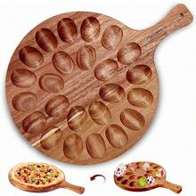 Acacia Wood Deviled Egg Platter,15-24 Holes Deviled Egg Tray.Round Deviled Egg Holder For Deviled Eggs.Charcuterie Board Easter Deviled Egg Carrier For Kitchen Countertops - View 1